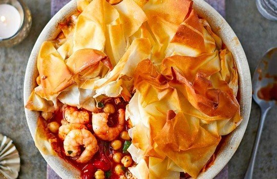 testفطيرة الروبيان والفلفل والحمص