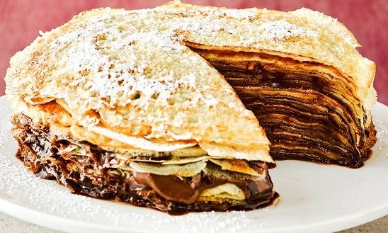 testكيكة البان كيك بالشوكولاتة وزبدة الفول السوداني